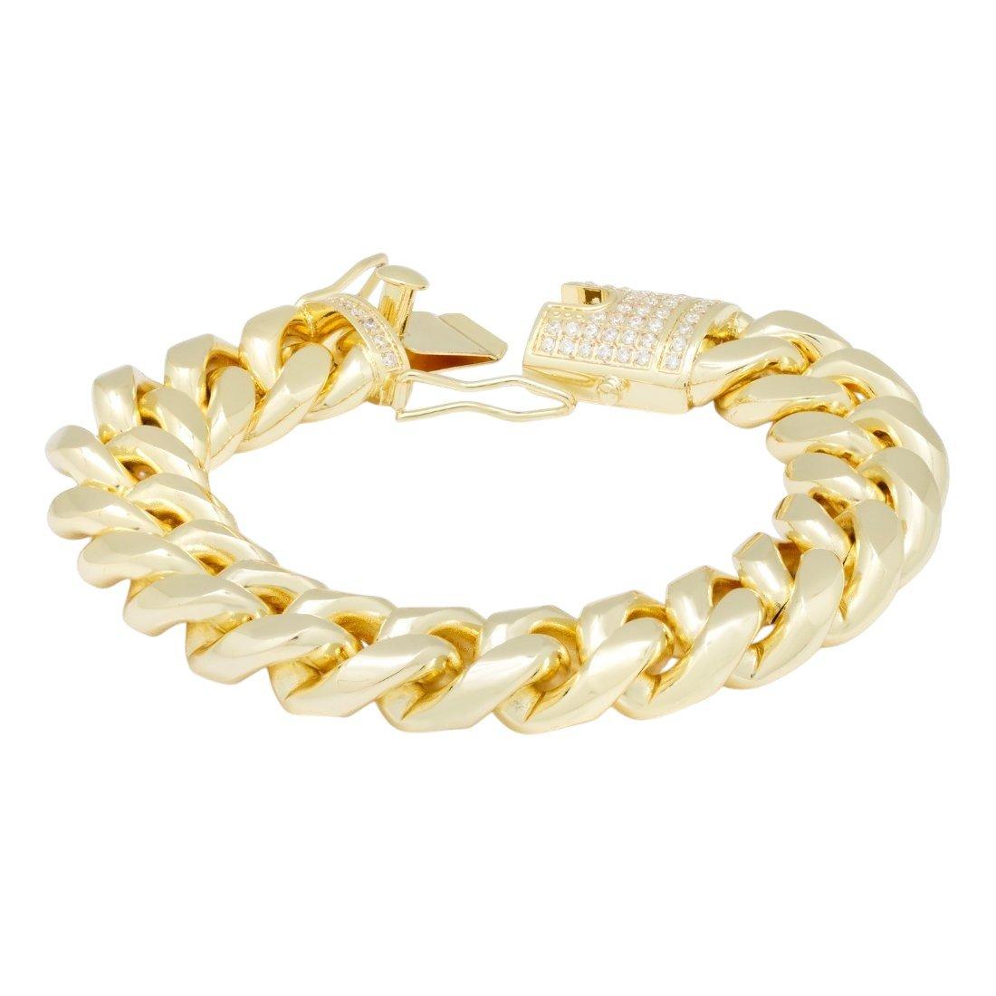 King Ice 16mm Miami Cuban Link Bracelet - GOLD